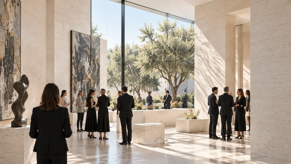 Una exhibición privada en una galería de arte